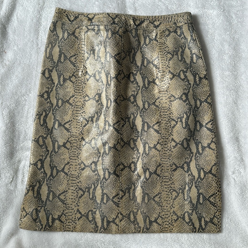 COLEBROOK & CO Snakeskin Leather Pencil Skirt